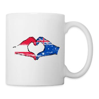 Austria Australia Flag Heart Shape - Mug - white - Right