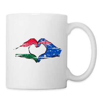 Hongrie Australie drapeau coeur forme utilisé - Mug blanc - blanc - Droite