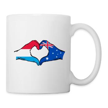 Luxembourg Australia Flag Heart Shape - Mug - white - Right