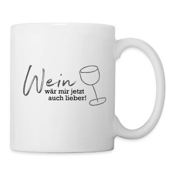 Je préférerais aussi le vin maintenant (avec du verre) - Mug blanc - blanc - Droite