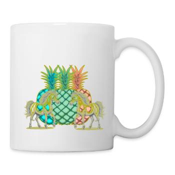 Ananas Licorne d’été Licornes Fruits Fruits Cheval - Mug blanc - blanc - Droite