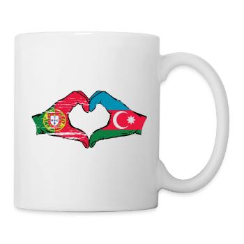 Portugal Azerbaïdjan Drapeau Forme Coeur Utilisé - Mug blanc - blanc - Droite
