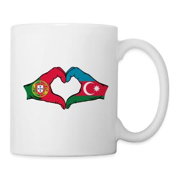 Portugal Aserbaidschan Flagge Herzform - Tasse - Weiß - Rechts