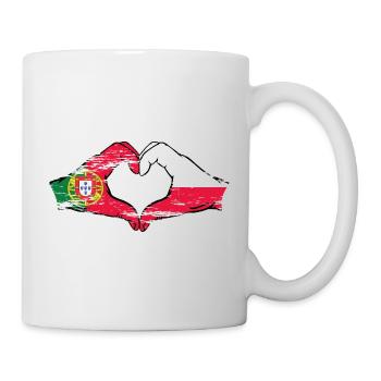 Portugal Pologne Drapeau Coeur Forme Utilisé - Mug blanc - blanc - Droite