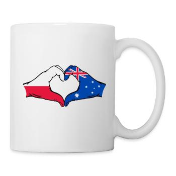 Polen Australien Flagge Herzform - Tasse - Weiß - Rechts