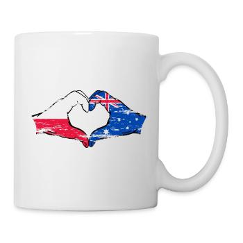 Poland Australia Flag Heart Shape Used - Mug - white - Right