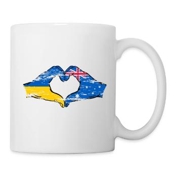 Drapeau de l’Ukraine Australie Forme Coeur Utilisé - Mug blanc - blanc - Droite