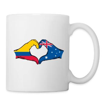 Colombia Australia Flag Heart Shape - Mug - white - Right