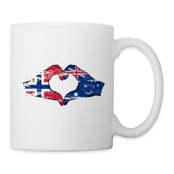 Norway Australia Flag Heart Shape Used - Mug - white - Right