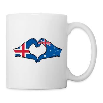 Iceland Australia Flag Heart Shape - Mug - white - Right
