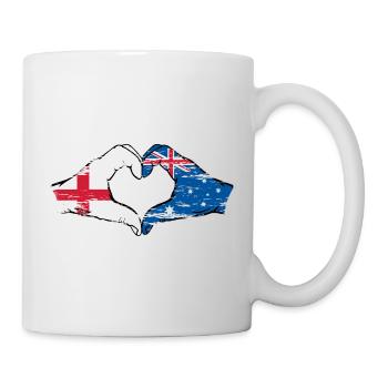 Angleterre Australie drapeau coeur utilisé - Mug blanc - blanc - Droite