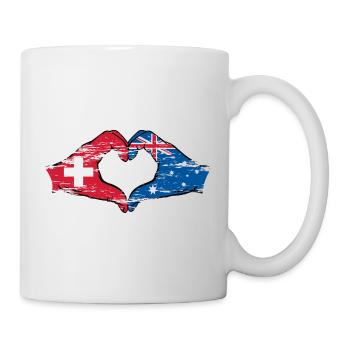Suisse Australie drapeau coeur utilisé - Mug blanc - blanc - Droite