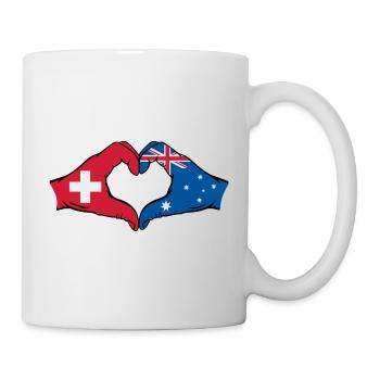 Switzerland Australia Flag Heart Shape - Mug - white - Right