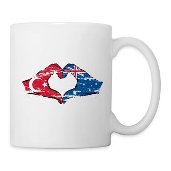 Turquie Australie drapeau coeur forme utilisé - Mug blanc - blanc - Droite