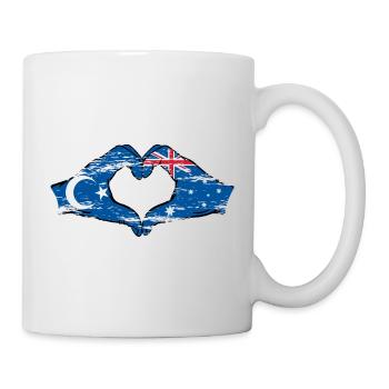 Uyghur Australia flag heart shape used - Mug - white - Right