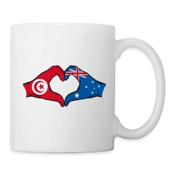 Tunisia Australia Flag Heart Shape - Mug - white - Right