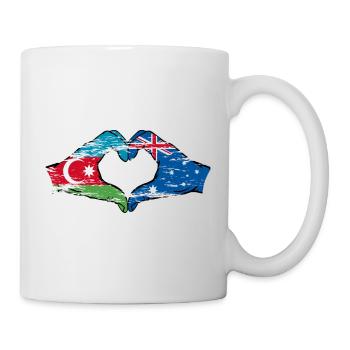 Azerbaïdjan Australie drapeau en forme de coeur utilisé - Mug blanc - blanc - Droite