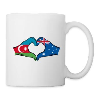 Azerbaijan Australia Flag Heart Shape - Mug - white - Right