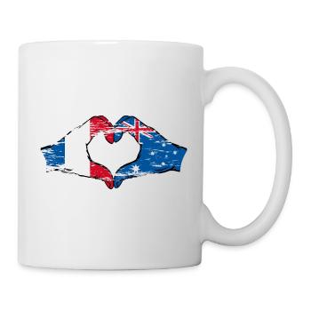 Drapeau de la France Australie en forme de coeur utilisé - Mug blanc - blanc - Droite