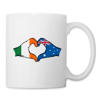 Ireland Australia Flag Heart Shape - Mug - white - Right