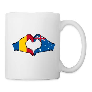 Romania Australia Flag Heart Shape - Mug - white - Right