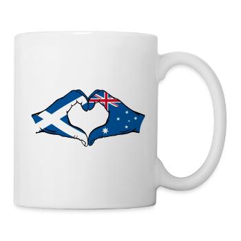 Scotland Australia Flag Heart Shape - Mug - white - Right
