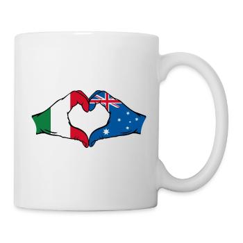 Italy Australia Flag Heart Shape - Mug - white - Right
