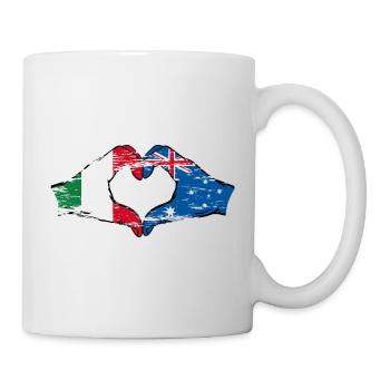 Italie Australie drapeau coeur forme utilisé - Mug blanc - blanc - Droite