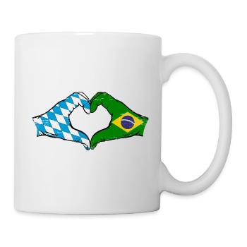 Bavière, Brésil, Drapeau, Mains, Forme Coeur Utilisé - Mug blanc - blanc - Droite
