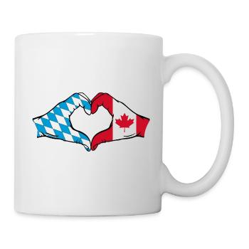 Bavaria Canada Flag Hands Heart Shape - Mug - white - Right
