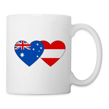 Australien Österreich Flagge Herz Flagge - Tasse - Weiß - Rechts