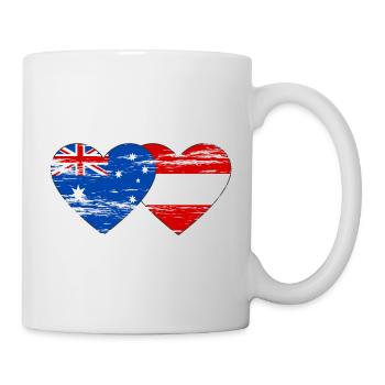 Australie Autriche Drapeau Coeur Drapeau utilisé - Mug blanc - blanc - Droite