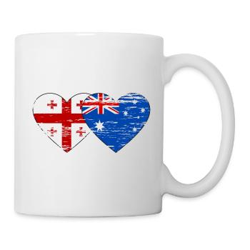 Drapeau de la Géorgie Australie Drapeau en forme de cœur utilisé - Mug blanc - blanc - Droite