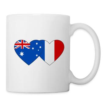 Drapeau de l’Australie France Coeur - Mug blanc - blanc - Droite
