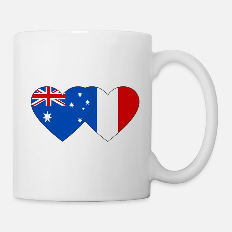 Drapeau de l’Australie France Coeur - Mug blanc - blanc
