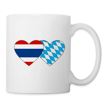 Thailand Bavaria Flag Heart - Mug - white - Right