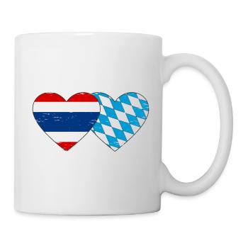 Thaïlande Bavière Drapeau Coeur utilisé - Mug blanc - blanc - Droite