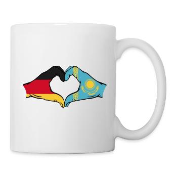 Allemagne Kazakhstan Drapeau Mains Coeur Forme - Mug blanc - blanc - Droite