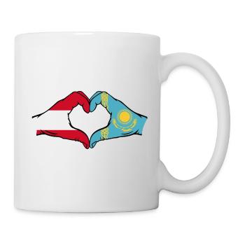 Autriche Kazakhstan Drapeau Mains Coeur Forme - Mug blanc - blanc - Droite