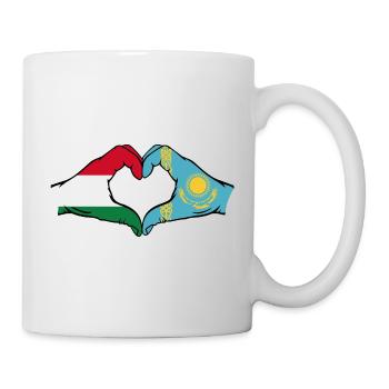 Hongrie Kazakhstan Drapeau Mains Coeur Forme - Mug blanc - blanc - Droite
