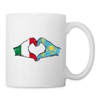 Italie Kazakhstan Drapeau Mains Coeur Forme Utilisé - Mug blanc - blanc - Droite