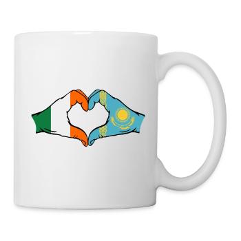 Irland Kasachstan Flagge Hände Herzform - Tasse - Weiß - Rechts