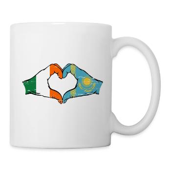 Irlande Kazakhstan Drapeau Mains Coeur Forme Utilisé - Mug blanc - blanc - Droite
