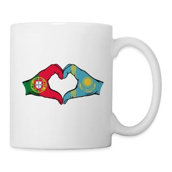 Portugal Kazakhstan Drapeau Mains Coeur Forme - Mug blanc - blanc - Droite