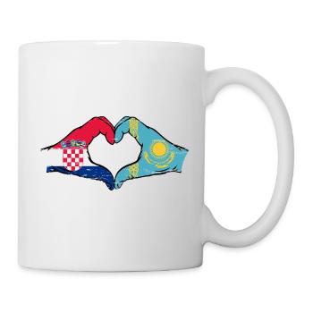Croatie Kazakhstan Drapeau Mains Coeur Forme Utilisé - Mug blanc - blanc - Droite