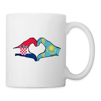 Croatie Kazakhstan Drapeau Mains Coeur Forme - Mug blanc - blanc - Droite