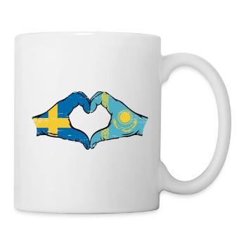 Suède Kazakhstan Drapeau Mains Coeur Forme Utilisé - Mug blanc - blanc - Droite