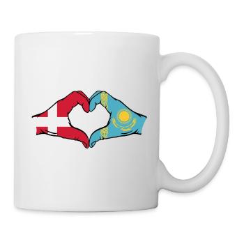 Danemark Kazakhstan Drapeau Mains Coeur Forme - Mug blanc - blanc - Droite