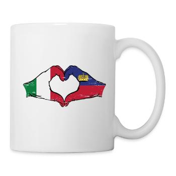 Italie Liechtenstein Drapeau Mains Coeur Forme Utilisé - Mug blanc - blanc - Droite