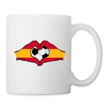 Spain Football Flag Hands Heart Shape - Mug - white - Right